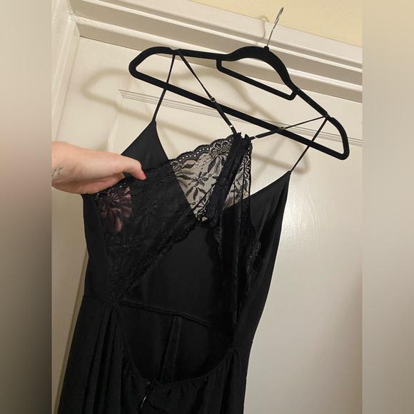 Lulu’s Story of A Starry Night Maxi Dress Empire Waist front slit racerback - Picture 14 of 16